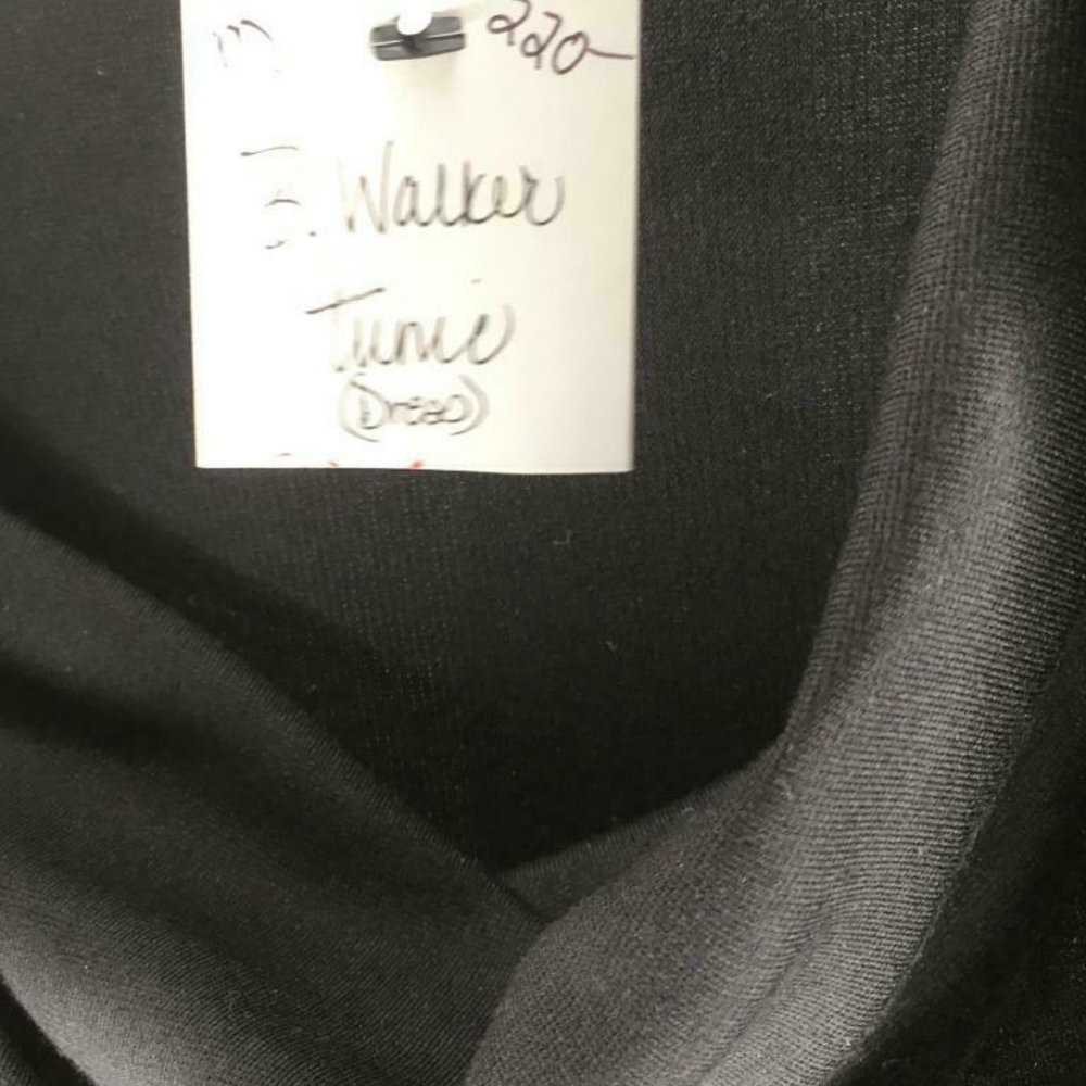 bryn Walker Black Cowl-Neck Drawstring Midi Dress - Picture 8 of 8